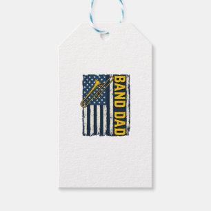 Band Dad Trombone American Flag Vintage Shirt Desi Gift Tags