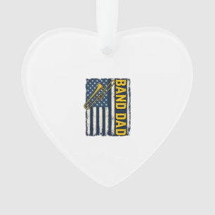Band Dad Trombone American Flag Vintage Shirt Desi Ornament