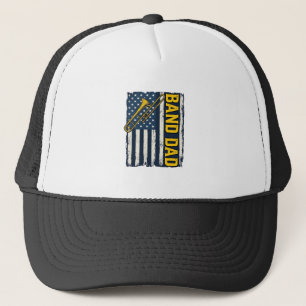Band Dad Trombone American Flag Vintage Shirt Desi Trucker Hat