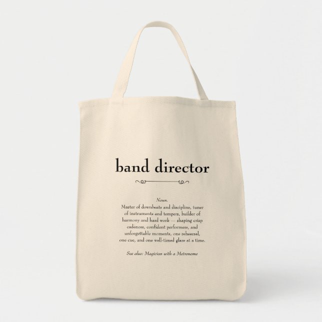 Band Director Definition Thank You Gift Tote Bag (Front)