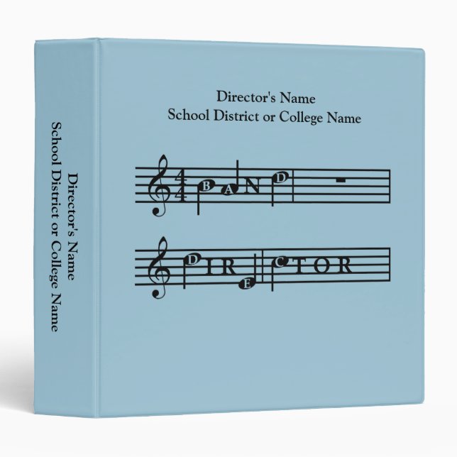 Band Director Personalized Gift Binder (Front/Spine)