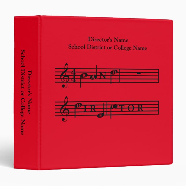 Band Director Personalized Gift Binder (Front/Spine)