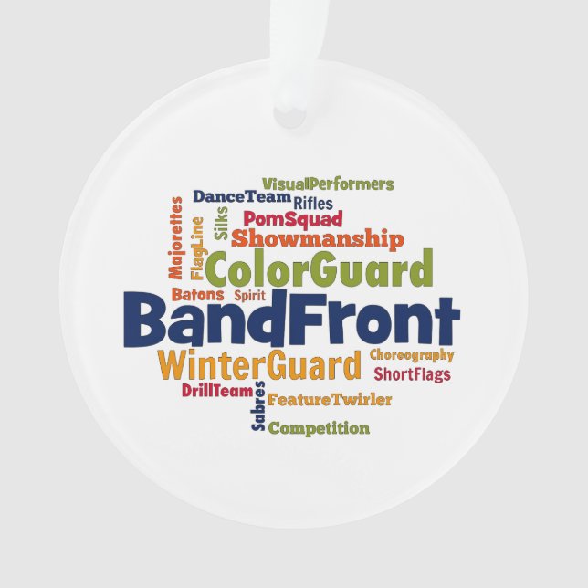 Band Front Word Cloud Ornament (Front)