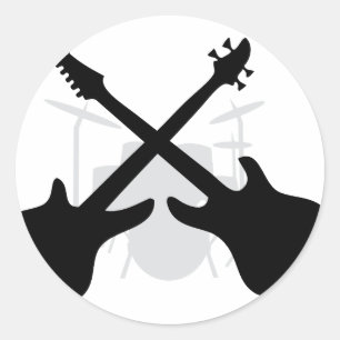 band gear - drums eguitar  bass classic round sticker