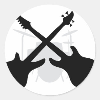 band gear - drums eguitar  bass classic round sticker