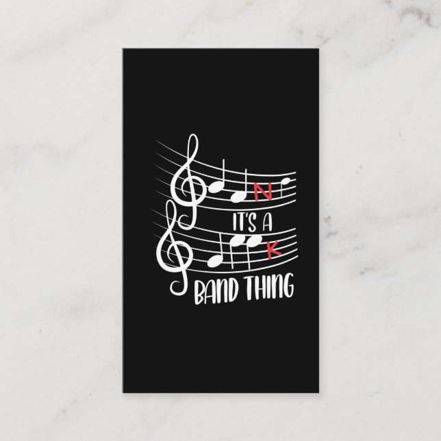 Band Geek Funny Musician Joke Musical Notes Business Card (Front)