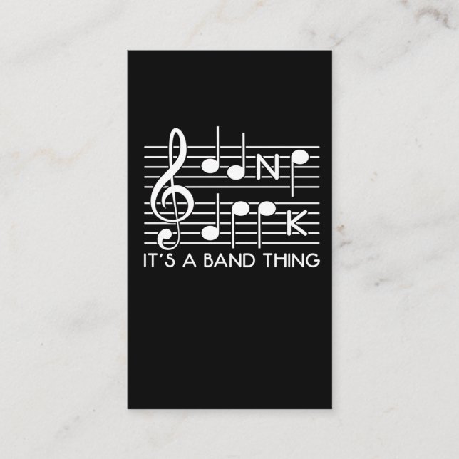 Band Geek Musician Musical Notes Instrument Player Business Card (Front)