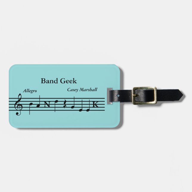 Band Geek Personalized Luggage Tag (Front Horizontal)