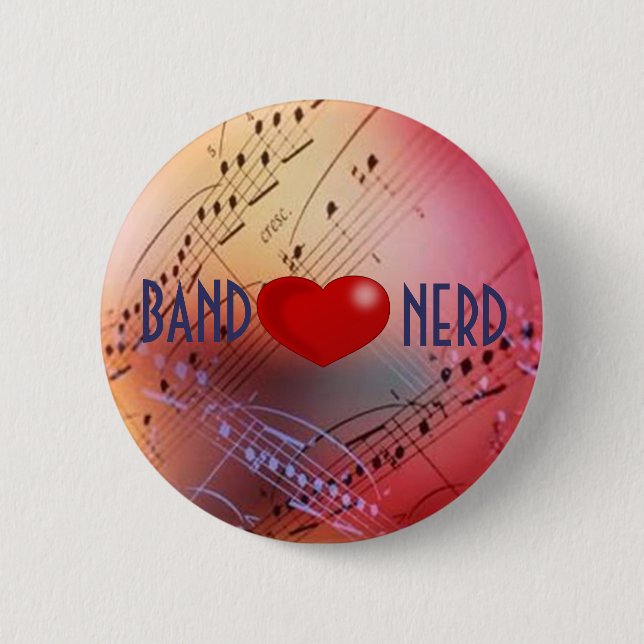 Band *heart* Nerd Button (Front)
