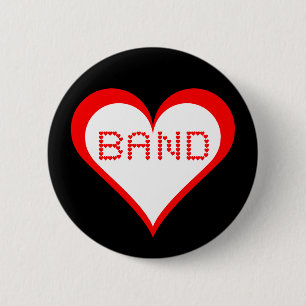 Band Hearts 2 Inch Round Button