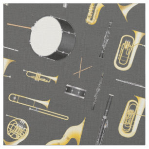 Band Instruments Music Musician Teacher Room Decor Fabric