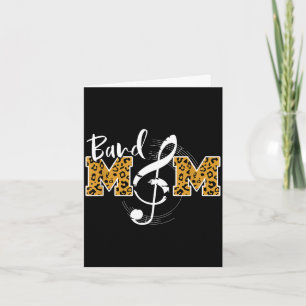 Band mom leopard print musical marching band card