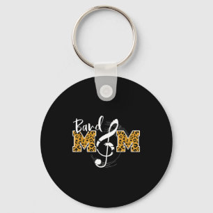 Band mom leopard print musical marching band keychain