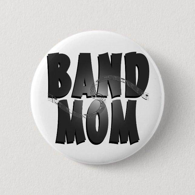Band Mom Whimsical 2 Inch Round Button (Front)