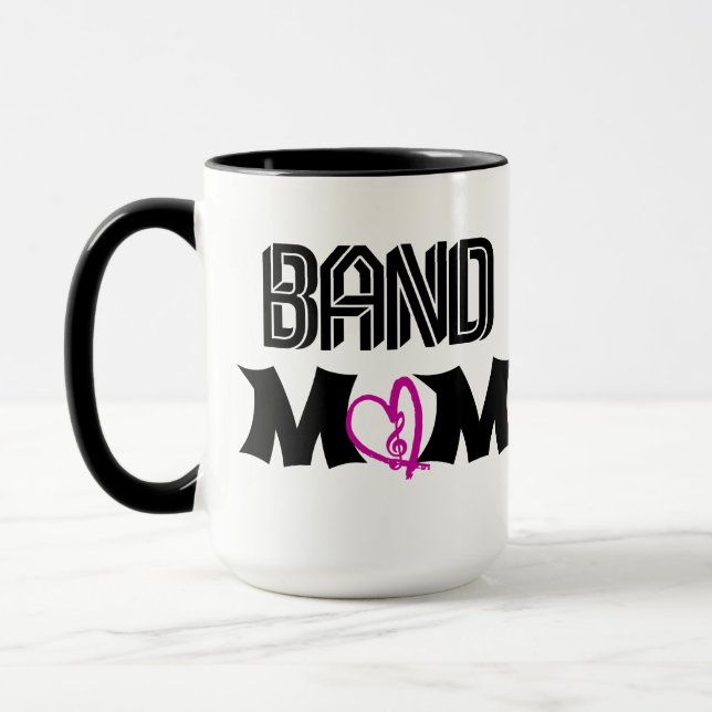 Band Mom with Heart Music Note Mug (Left)