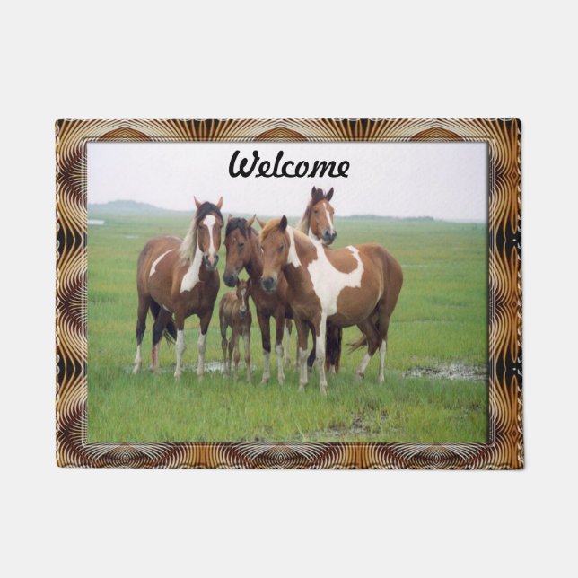 Band Of Appaloosa Horses Doormat (Front)