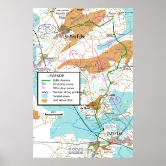 Band of Brothers map. Poster