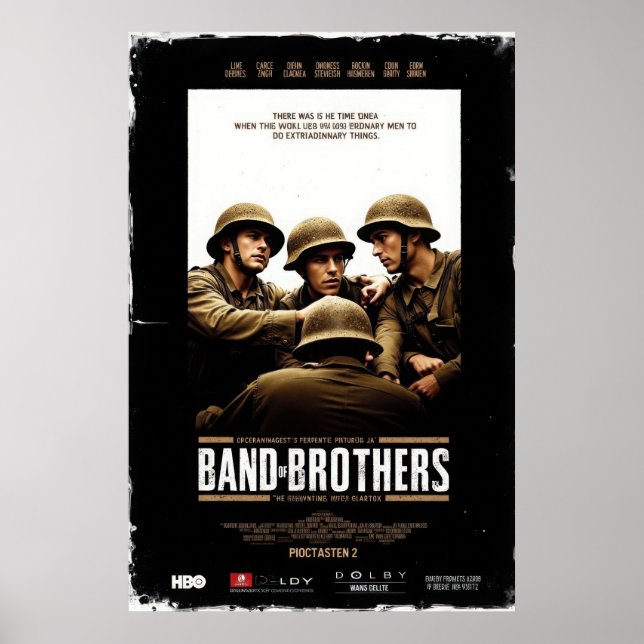 Band of Brothers movie poster featuring soldiers r (Devant)