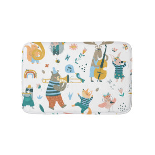 Band of Colourful Animals Bath Mat