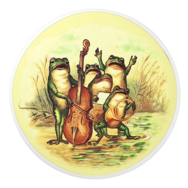 Band of Singing Frogs Ceramic Knob (Front)
