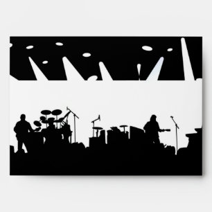 Band On Stage Concert Silhouette B&W Envelopes