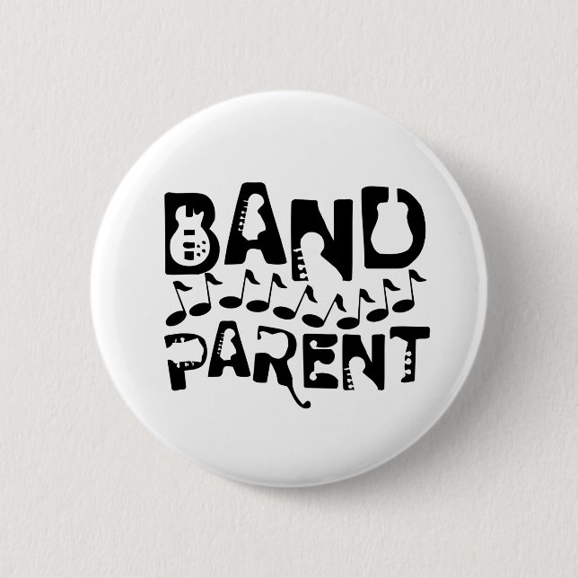 Band Parent Music Notes 2 Inch Round Button (Front)