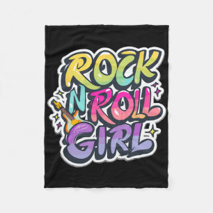 Band Shirts For Kids Rock N Roll Girl Rock And Rol Fleece Blanket