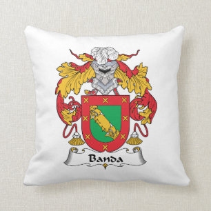Banda Family Crest Throw Pillow