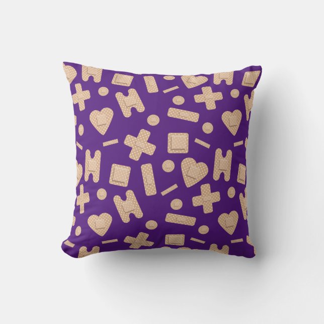 Bandage Assortment Throw Pillow (Front)