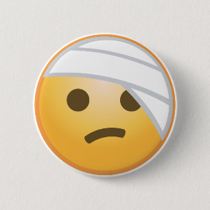Bandage Face Emoji 2 Inch Round Button