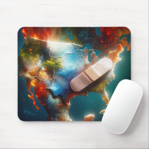 Bandage On a USA Map Mouse Pad