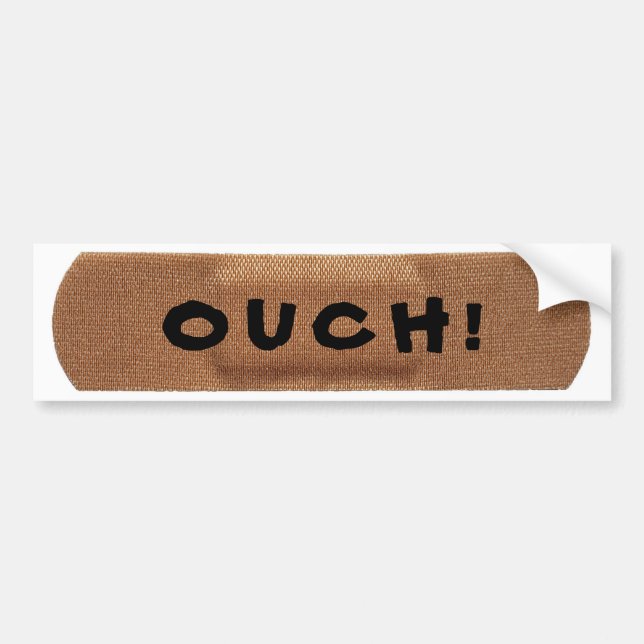 Bandage with OUCH! Bumper Sticker (Front)