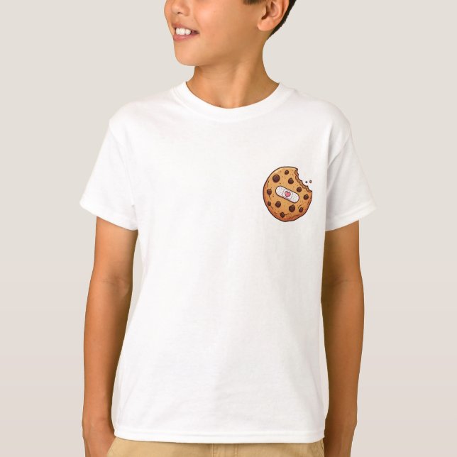Bandaged Cookie with Bite Mark Kids T-Shirt (Front)