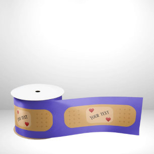 Bandaid patch plaster personalizable text satin ribbon