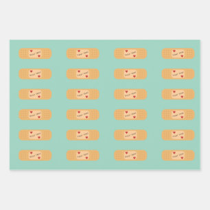 Bandaid patch plaster personalizable text  wrapping paper sheet