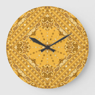 Bandana Boho: Paisley Print Revival Large Clock