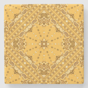Bandana Boho: Paisley Print Revival Stone Coaster