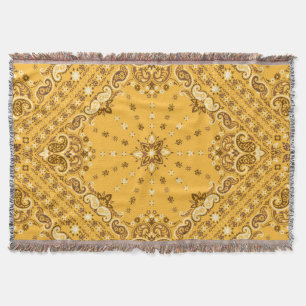 Bandana Boho: Paisley Print Revival Throw Blanket