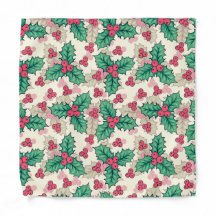 Élégant modèle vintage Noël Holly Floral |