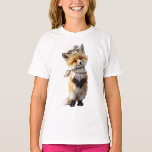 Bandana Fox with Sun Hat Kids T-Shirt