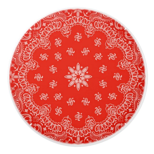 Bandana Inspired Door Pull/Knob Ceramic Knob (Front)