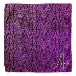 Bandana Motif de feuilles de violette en cuir et monogramm