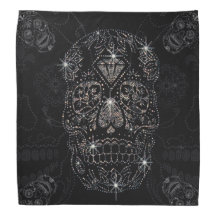 Mouchoir/Scarf - diamond skull black