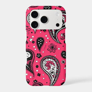 Bandana Paisley iPhone Case | Y2K Pink Black
