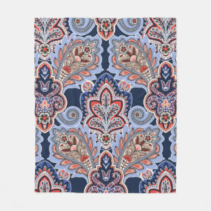 Bandana pattern with paisley elements. Vintage han Fleece Blanket