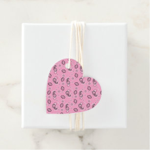 Bandana Pink Pattern Retro Heart Love Valentine  Favour Tags