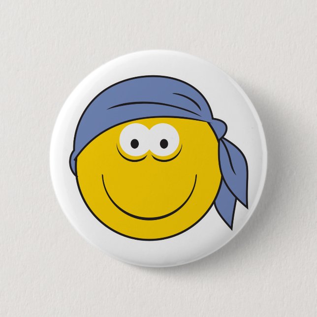 Bandana Pirate Face 2 Inch Round Button (Front)