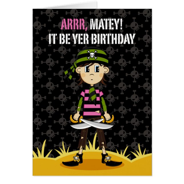 Bandana Pirate Girl Card (Front)