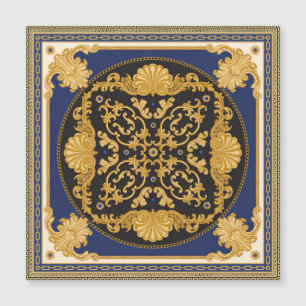 Bandana Print: Black Blue Gold.