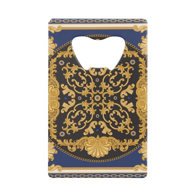 Bandana Print : Black Blue Gold. (Devant)